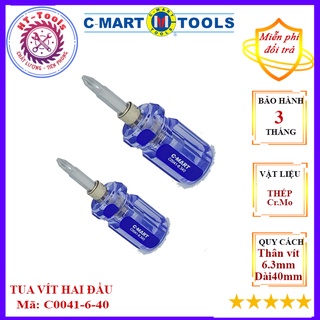 Tua vít 2 đầu +2 /-6 mm c-mart c0041-40, tua vít đổi đầu 40mm