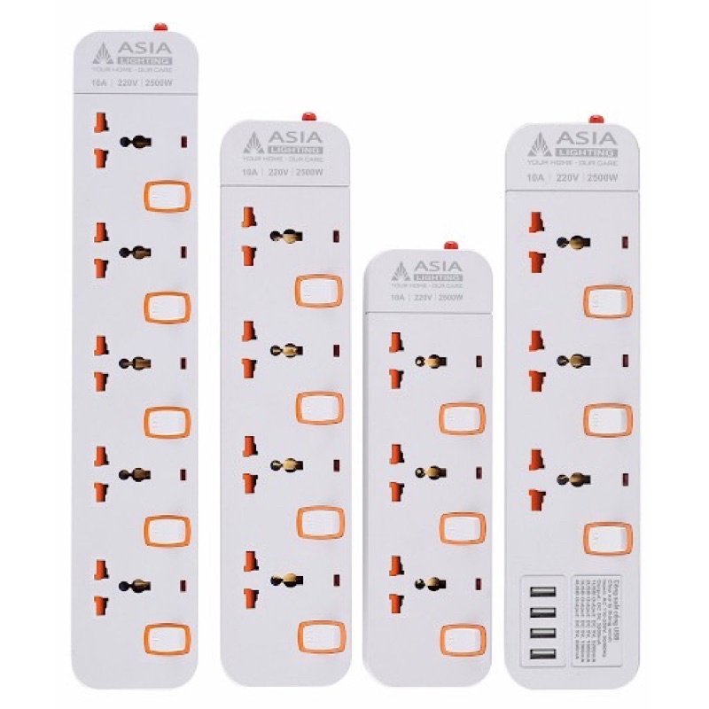 Ổ Cắm Đa Năng Liền Dây ASIA Tích Hợp Cổng USB