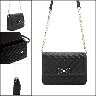 Túi Forever 21 Quilted Faux Leather Bow-Front Crossbody Bag