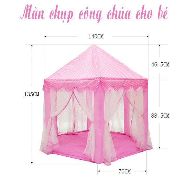 [HOT] [Mã TOYDEC giảm 10% tối đa 15K đơn từ 50K] LỀU CÔNG CHÚA HOÀNG TỬ HÌNH LỤC GIÁC [LỀU RÈM][BUÔN SỈ RẺ] (HÀNG CHUẨN