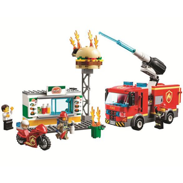 Lắp ráp mô hình city 60214 xe Cứu Hỏa GIải Cứu Tiệm Bánh bela 11213