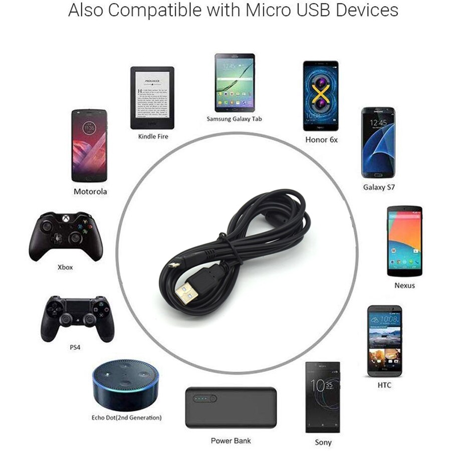 Dây Cáp Sạc 1.8M Micro USB Cho Tay Cầm Chơi Game PS4 Sony Playstation 4 PS 4