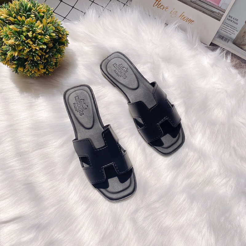 XẢ HÀNG | Dép lê chữ Hờ da lì nhiều màu sắc chất da mềm đẹp chắc chắn