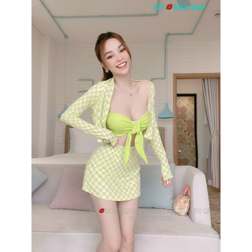[Siêu Hot] Sét 3 Món Caro Vải Cotton Cao Cấp