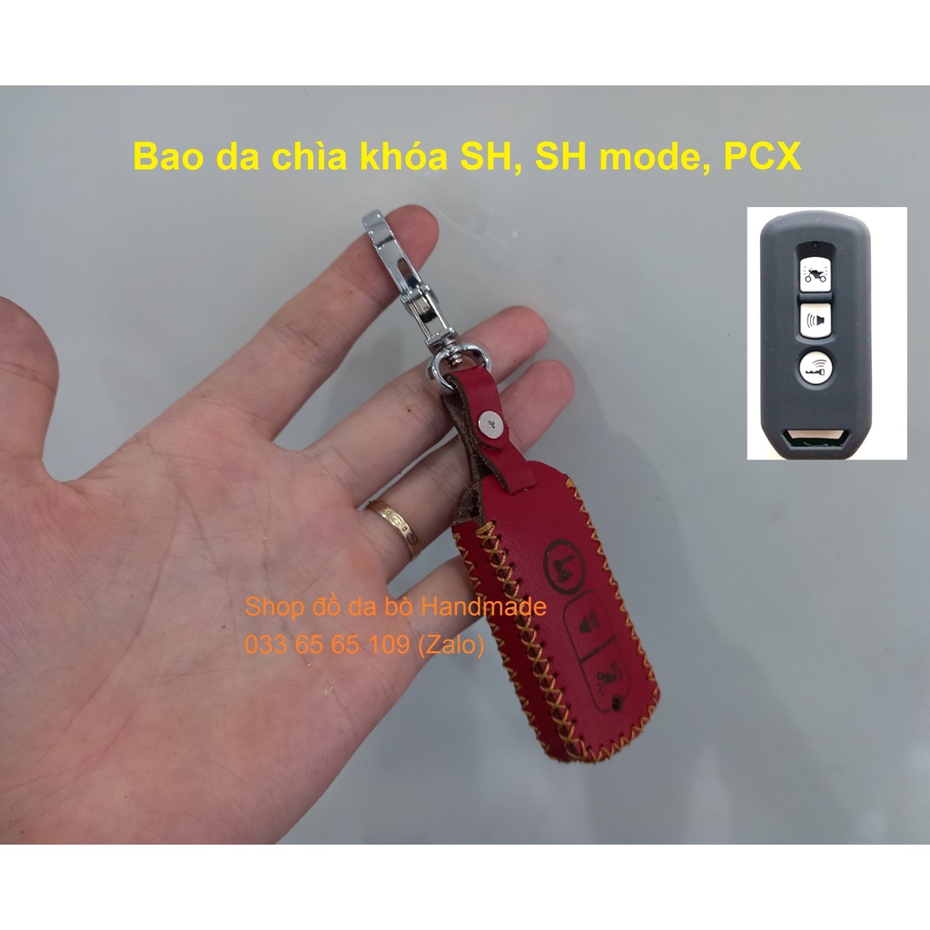 [Miễn phí ship] Bao da chìa khóa SH, SH mode, PCX bằng da thật, kèm tặng móc khóa, giá xưởng