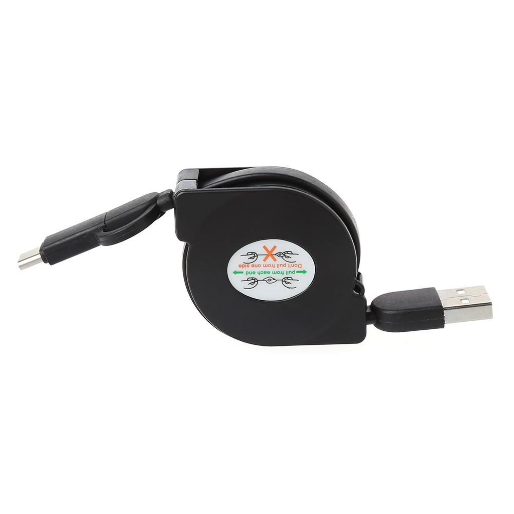 Dây cáp dữ liệu Micro USB + Type C 2 trong 1 rút gọn tiện dụng dành cho điện thoại