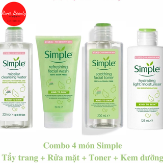 Combo 3 Skincare Simple (Tẩy trang- Rửa mặt- Toner)