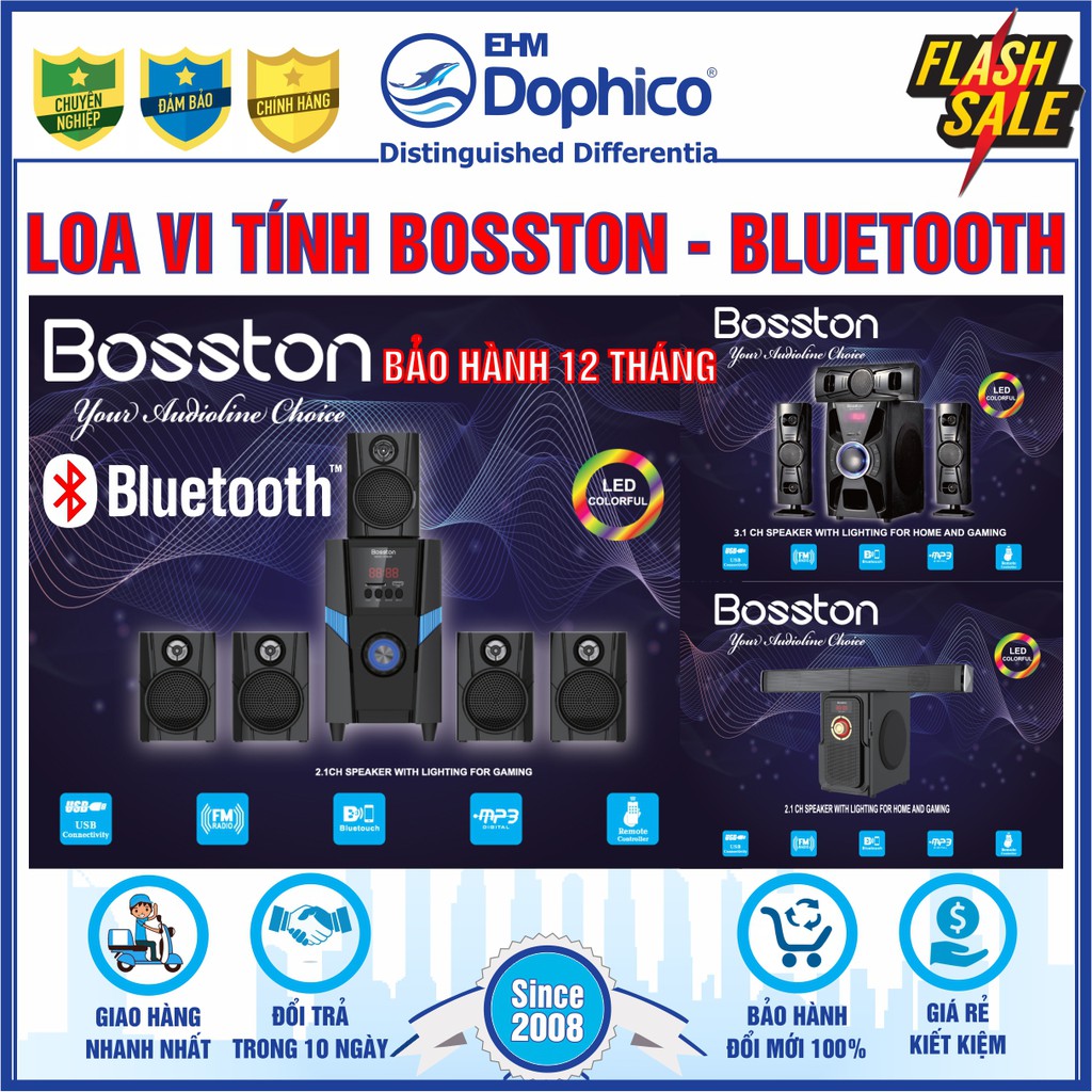 Loa vi tính 5.1/2.1 Bosston T4000/T3900/T3800/T3700/T3600/T1800 – Bluetooth –  Led RGB – Chính Hãng