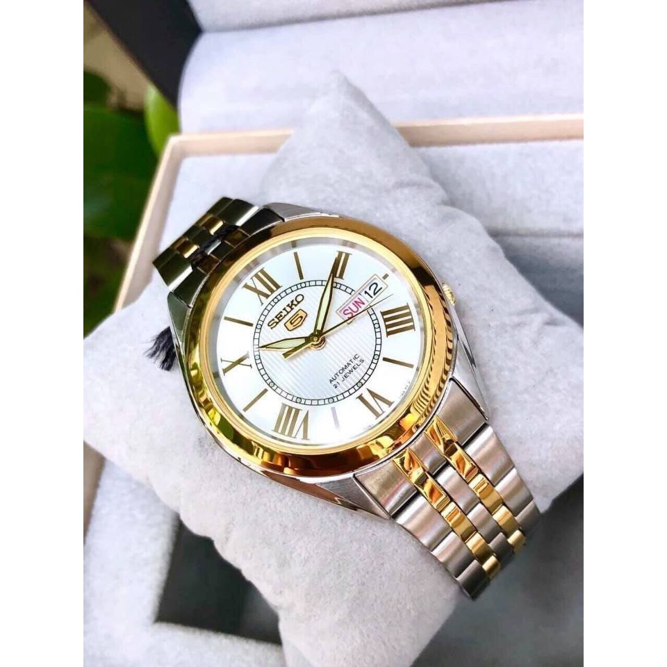 Đồng hồ nam Seiko SNKL36K1S máy cơ dây thép chống rỉ, mặt kính Hardlex chống trầy chống nước