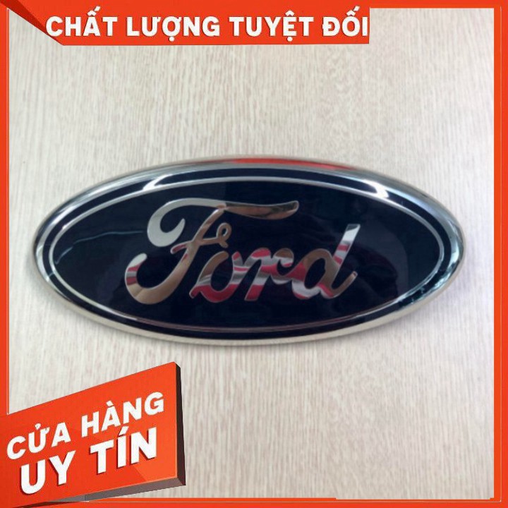 Logo biểu tượng truớc xe FORD Kích thước 23cm*9cm: Mầu Đen, Xanh và Lá Cờ Mỹ QN