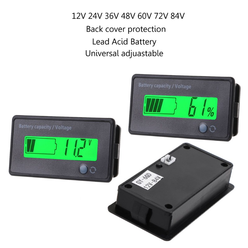 Vôn kế đo dung lượng pin 12v-84v có màn hình lcd