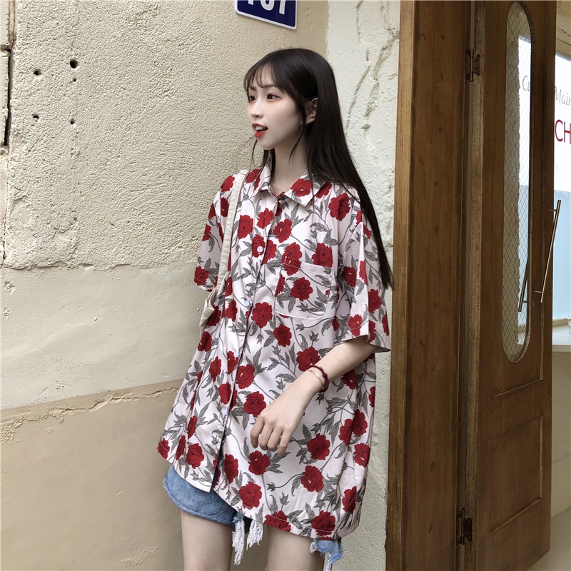 NRVP Áo Sơ Mi Dáng Rộng Thời Trang Hàn Quốc Cá Tính Cho Nữ