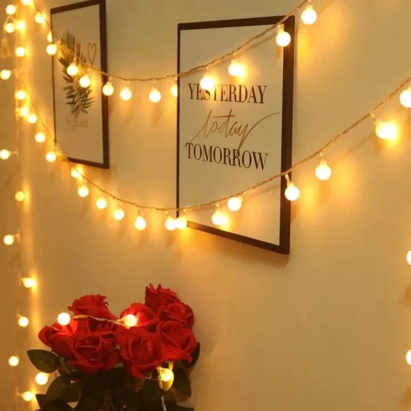 Dây Đèn led Tròn Nhiều Màu Trang Trí Giáng Sinh
