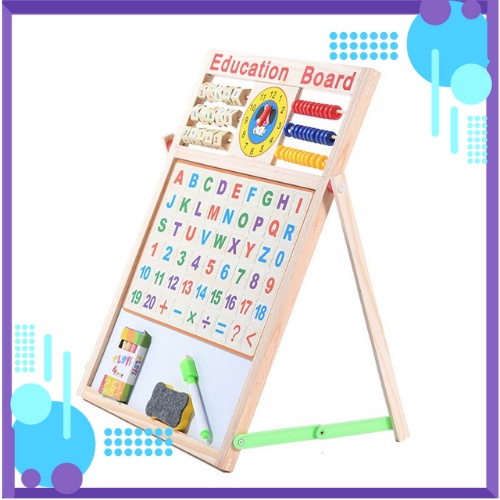 Bảng ghép nam châm 2 mặt và bộ chữ số cho bé.