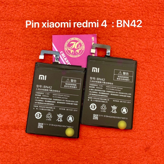 Pin xiaomi redmi 4 : BN42