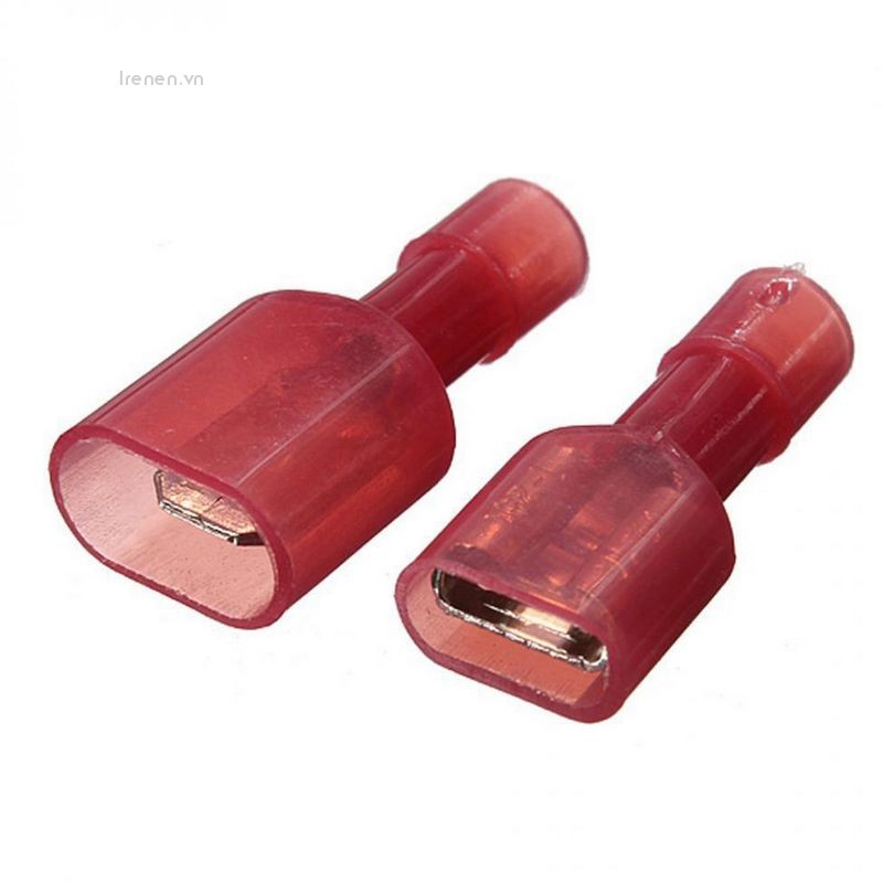 Set 50 Đầu Nối Dây Điện Cách Điện Màu Đỏ + Ổ Cắm