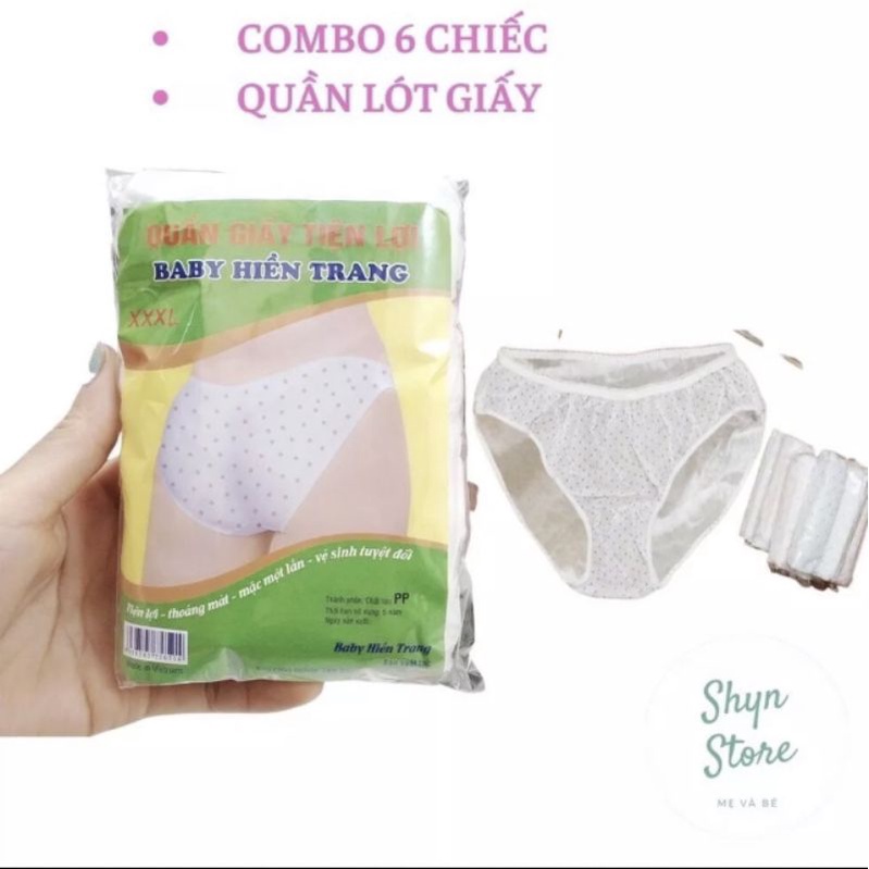 6 Chiếc Quần Lót Giấy Cho Mẹ Sau Sinh, Quần Lót Dùng Một Lần Baby Hiền Trang