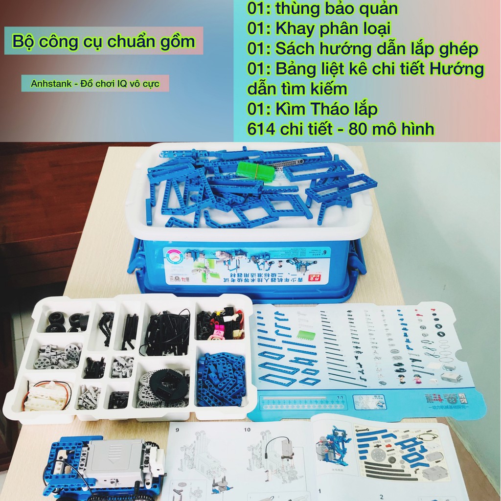 Đồ chơi lắp ráp Robot Có Động cơ 614pcs - Sách 80 mô hình - SKU6932 Hãng BanBao bổ sung 9686 Bảo hành 2 tháng