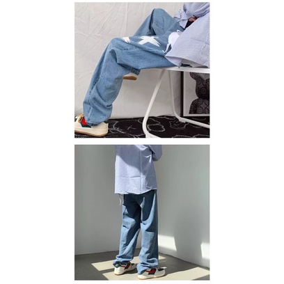 QUẦN BAGGY NAM ỐNG RỘNG T-A-N DÁNG SUÔNG PHONG CÁCH HÀN QUỐC-QJi14-THỜI TRANG UNISEX-có size Nam Nữ hình in,màu đen,xanh