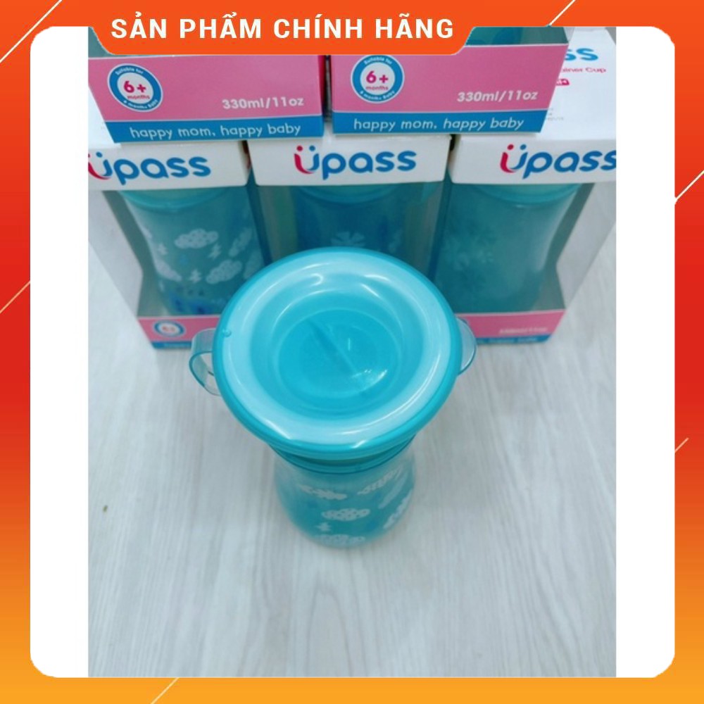 Cốc tập uống nước 360 độ Upass màu xanh 330ml - UP0336NX