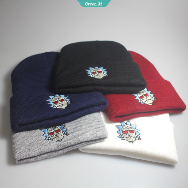 Mũ Beanie Dệt Kim Mềm Mại Thêu Họa Tiết Hoạt Hình rick and morty Phong Cách Hip hop Cho Nam Và Nữ