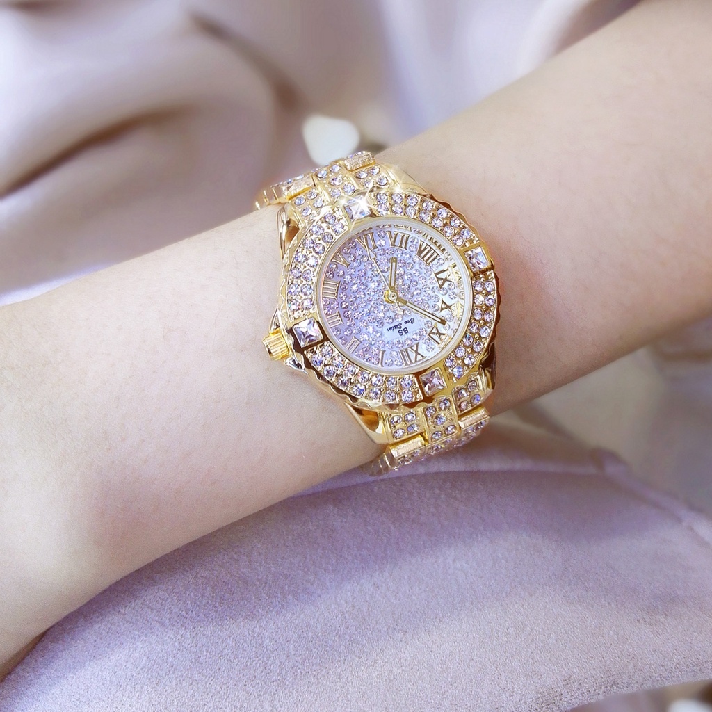 Đồng Hồ Nữ Chính Hãng Bee Sister TD4 Dây Thép Cao Cấp Không Gỉ Đính Đá Đẹp Sang Chảnh Giá Rẻ