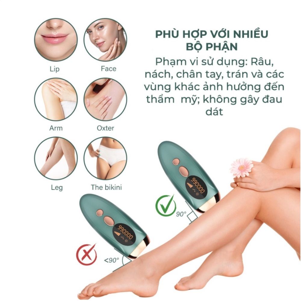 Máy Triệt Lông Vĩnh Viễn Mini Cầm Tay IPL Tặng Kèm Phụ Kiện Chính Hãng COTEMIN