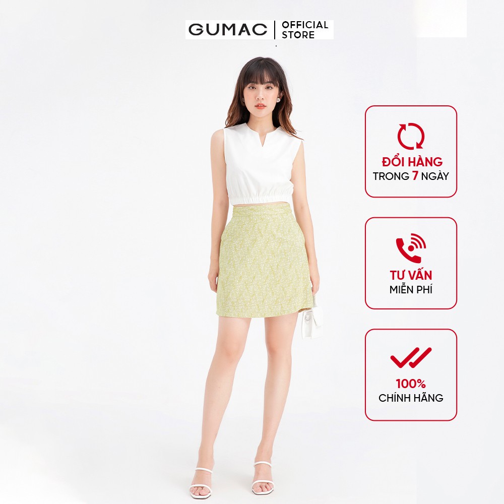 Chân váy chữ A họa tiết hoa cơ bản GUMAC VB686 | BigBuy360 - bigbuy360.vn
