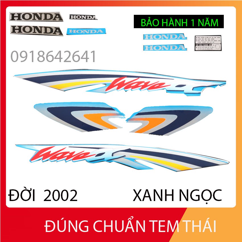 [CHUẨN TEM THÁI] BỘ TEM 3 LỚP DÁN FULL XE HÀNG XỊN CHO WAVE ANPHA MẪU NHỎ ĐỜI 2002 - MÀU XANH DƯƠNG