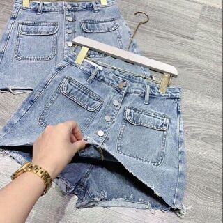 Quần giả váy bò túi bên