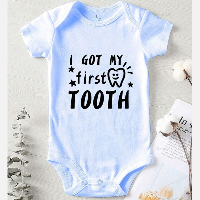 Children Clothes Newborn Girl Outfit Baby Winter Jumpsuits Kids' Things Boy Fall Costume Print First Tooth Bodysuit for Newborns