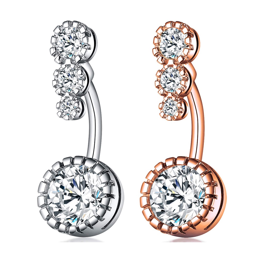 Khuyên Rốn Dạng Thả Đính Đá Zircon Thời Trang Cho Nữ