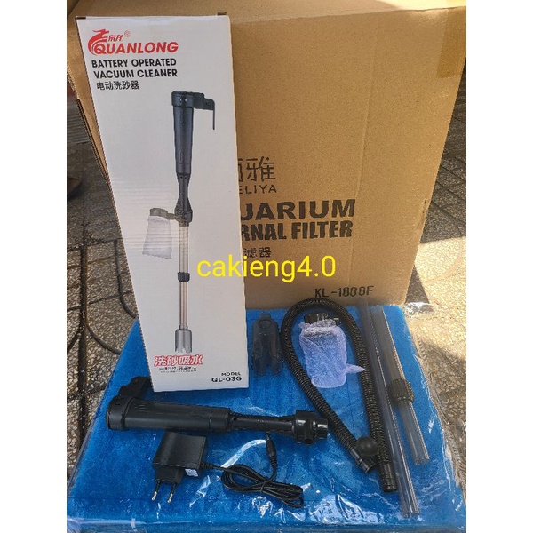Máy vệ sinh hồ cá  điện hoặc pin Quan Long QL-03G