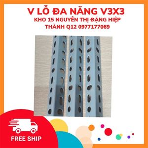Sắt v lỗ đa năng sơn tĩnh điện màu ghi xám v3,,làm kệ để hàng ,dày dép,kệ bếp cắt theo yêu cầu