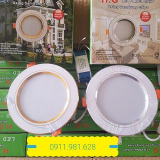 Combo 10 cái âm trần 9w viền vàng bạc 3 chế độ