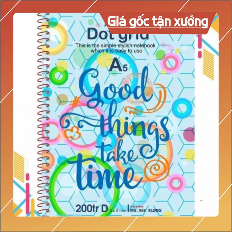 [Sổ vở đẹp] Sổ lò xo đơn KLONG A5 Dot Grid ruột chấm 70/76; MS: 968 [] . }