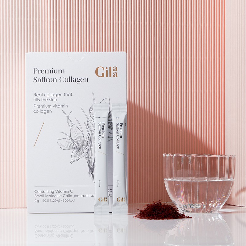 Bột Uống Collagen Cao Cấp Kết Hợp Saffron - Gilaa Premium Saffron Collagen (60 gói x 2g) | Thế Giới Skin Care