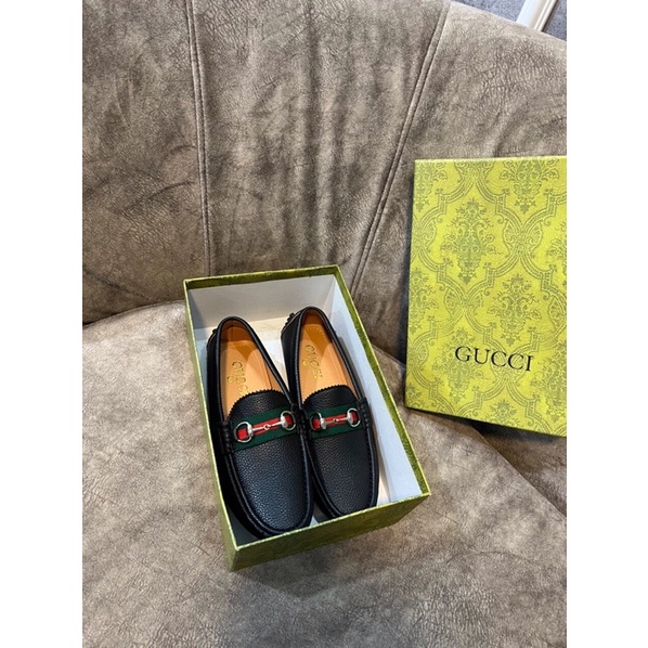 Giày lười da nam khoá vàng truyền thống cao cấp - Giày moca học sinh