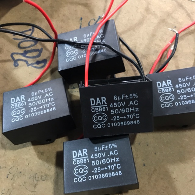 5 Tụ quạt 6uf /450VAC