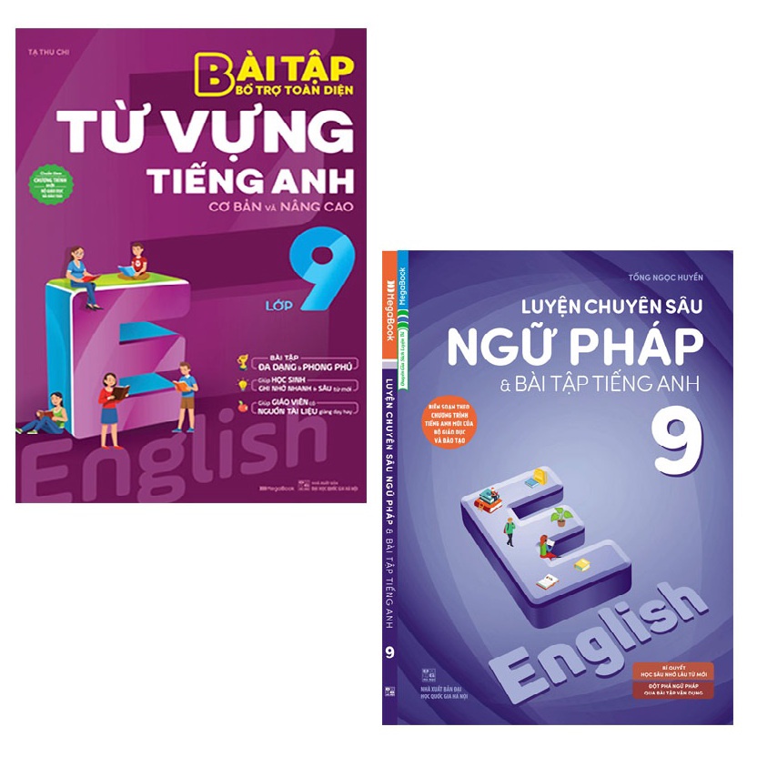 Sách - Combo Luyện Chuyên Sâu Ngữ Pháp Và Bài Tập  Bổ Trợ Toàn Diện Từ Vựng Tiếng Anh 9 Cơ Bản Và Nâng Cao