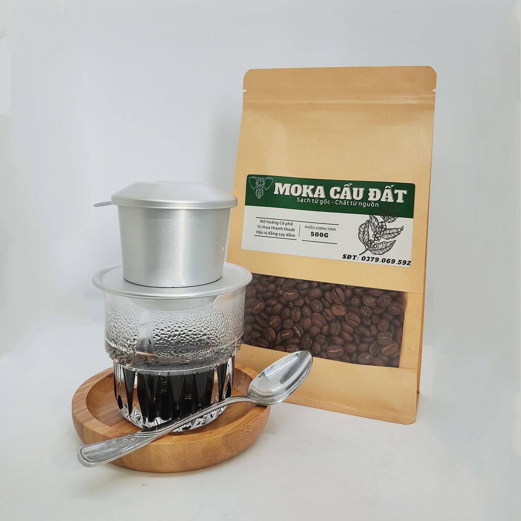 Cà phê Moka Cầu Đất nguyên chất rang mộc THE DAKLAK nữ hàng cà phê pha phin / pha máy/ cold brew. | BigBuy360 - bigbuy360.vn