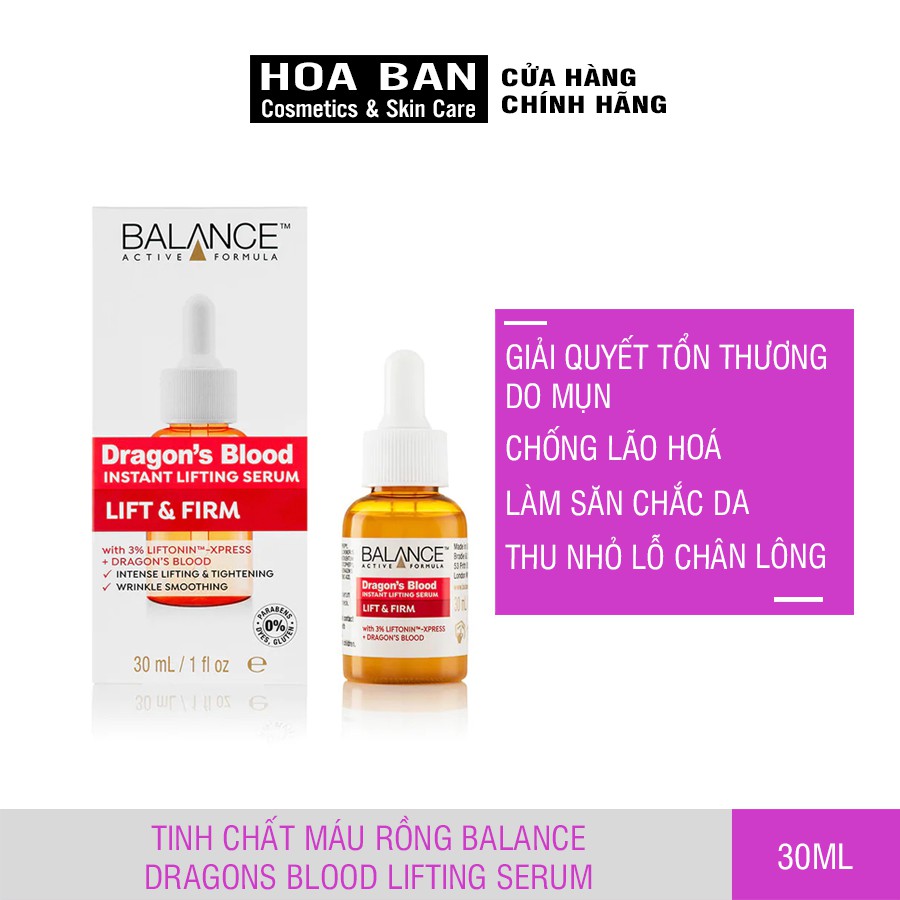 Serum Nâng Cơ, Phục Hồi Da Tinh Chất Cây Máu Rồng Balance Active Formula Dragon's Blood Instant Lifting 30ml