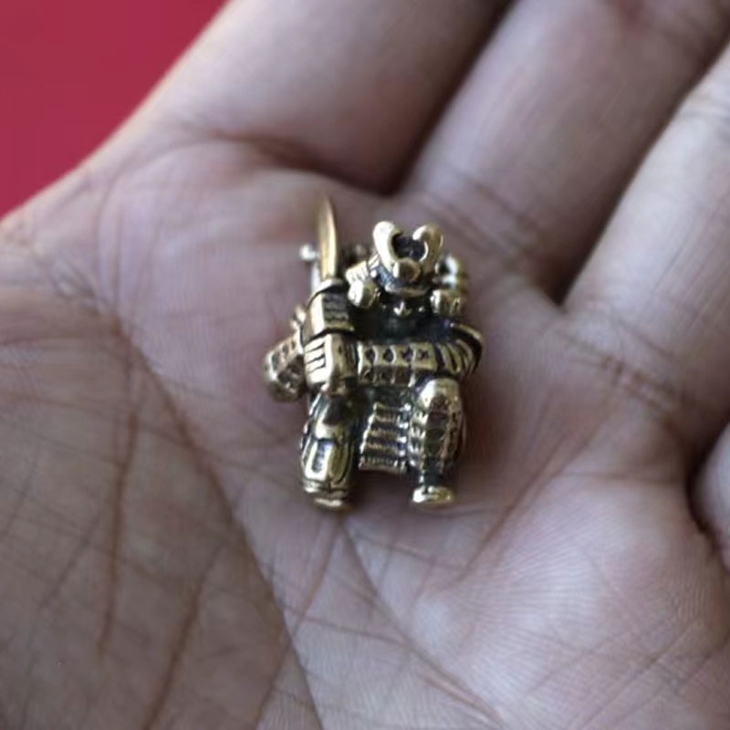 Móc Chìa Khóa Bằng Đồng Thau Kiểu Samurai Nhật Bản DIY