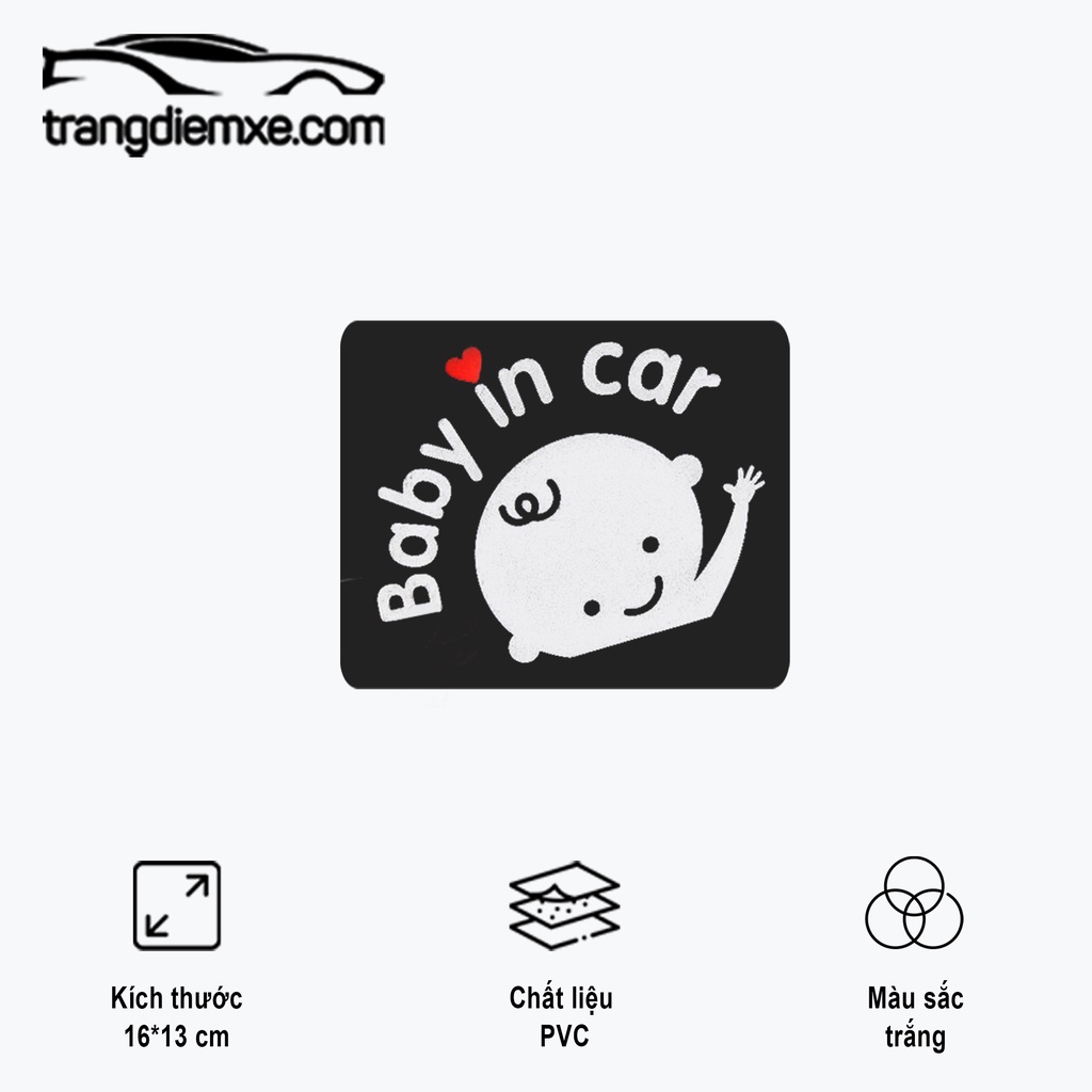 Decal Dán Xe Baby In Car - Better Car Tem Dán Xe Siêu Bền Đẹp Trangdiemxe