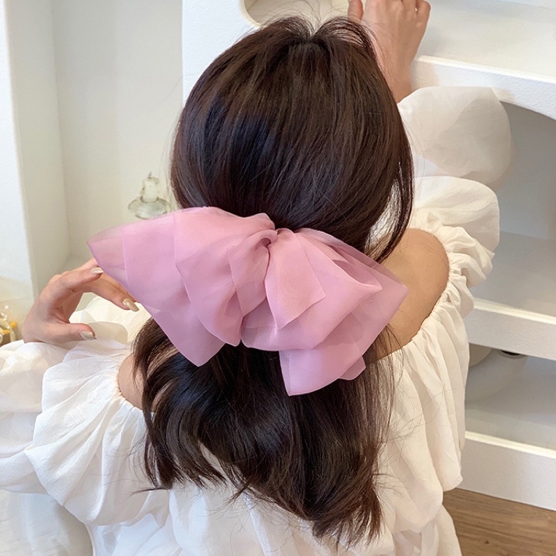 Kẹp tóc nơ cỡ lớn bồng bềnh mẫu mới sau đầu kẹp tóc xinh xắn cho nữ phong cách Hàn Quốc
