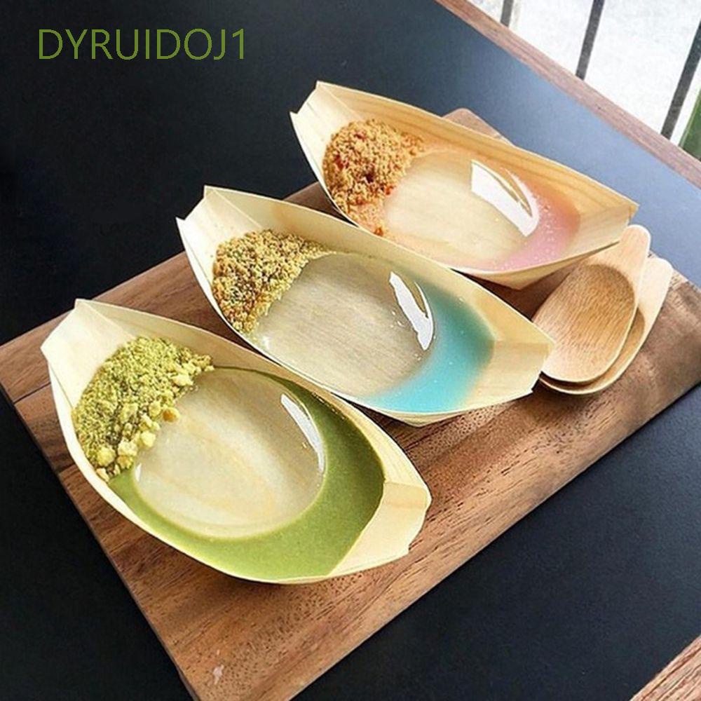 Set 50 đĩa giấy gỗ đựng sushi dùng 1 lần tiện lợi chuyên dùng cho gia đình