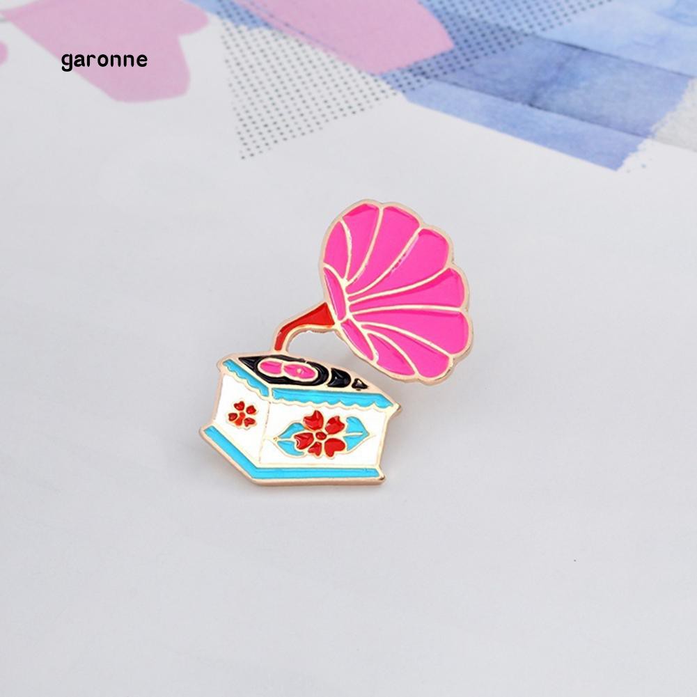 Ghim cài áo hình máy hát đĩa kiểu dáng thời trang cho nam nữ