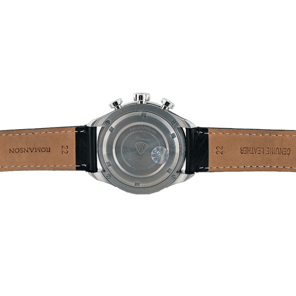 Đồng hồ Romanson Men Watch Sport PL3208HMWGREY nam mặt kính Sapphire chống xước, máy Thụy Sĩ, dây da cao cấp chính hãng