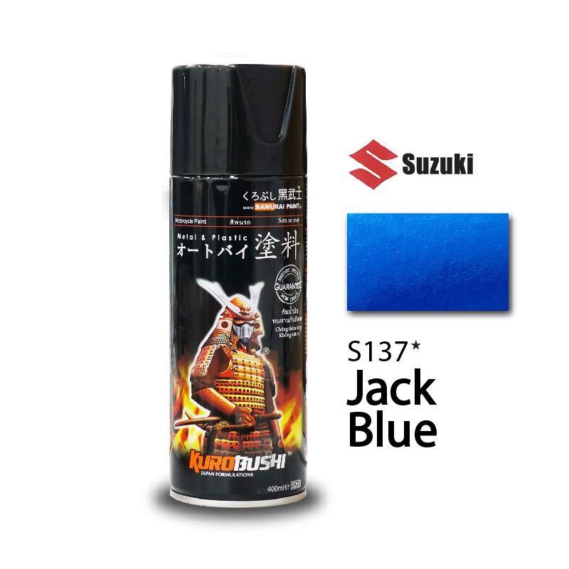 S137 _ Chai sơn xịt sơn xe máy Samurai S137 màu xanh Jackal Suzuki