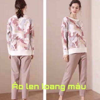 Áo len nữ loang màu thu đông